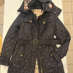 Burberry Black Quilted Trench Coat